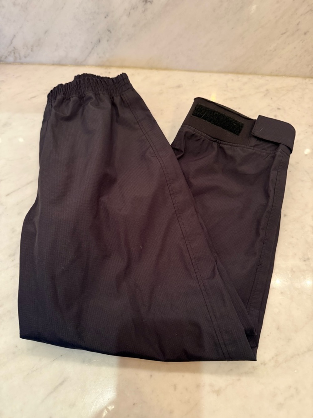 Oakiwear Boys Black Elastic Waist Waterproof Rain Pants Size 10/11